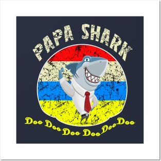 papa shark Posters and Art